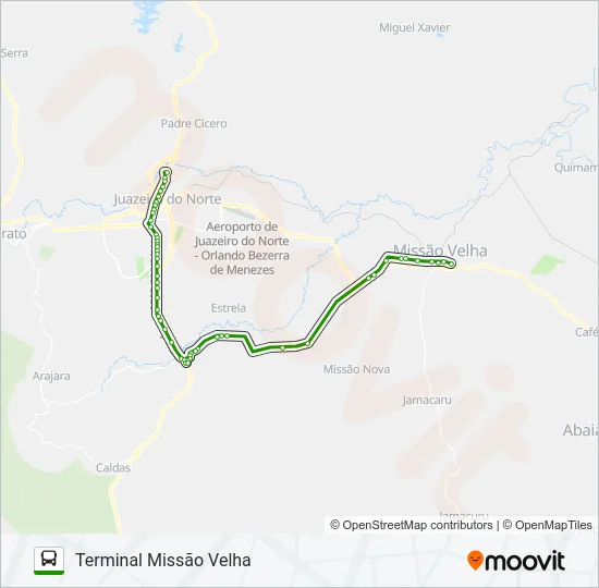 804 JUAZEIRO DO NORTE / MISSÃO VELHA Bus Line Map