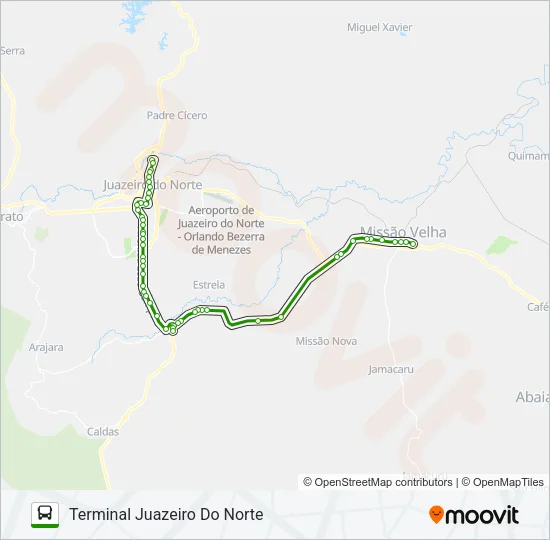 804 JUAZEIRO DO NORTE / MISSÃO VELHA Bus Line Map