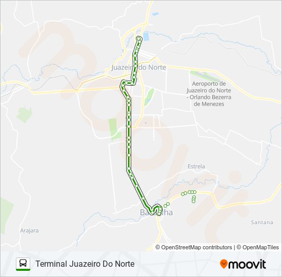 803 JUAZEIRO DO NORTE / BARBALHA bus Line Map