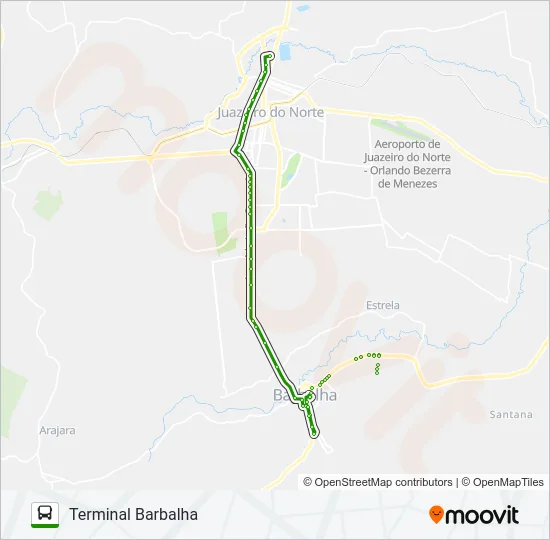 803 JUAZEIRO DO NORTE / BARBALHA Bus Line Map