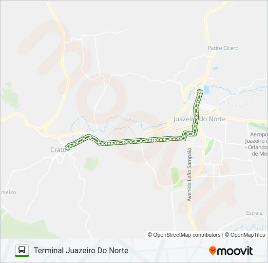 802 JUAZEIRO DO NORTE / CRATO / VIA URCA Bus Line Map