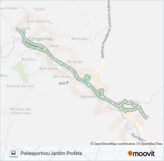Mapa da linha 08 de ônibus