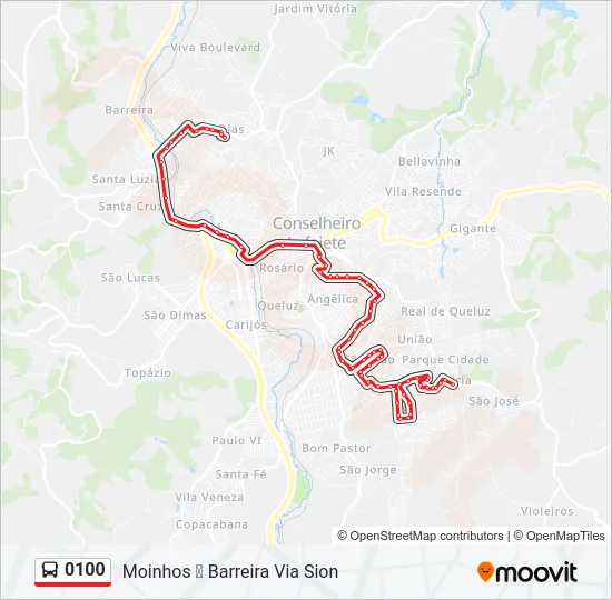 0100 Bus Line Map