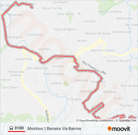 0100 Bus Line Map
