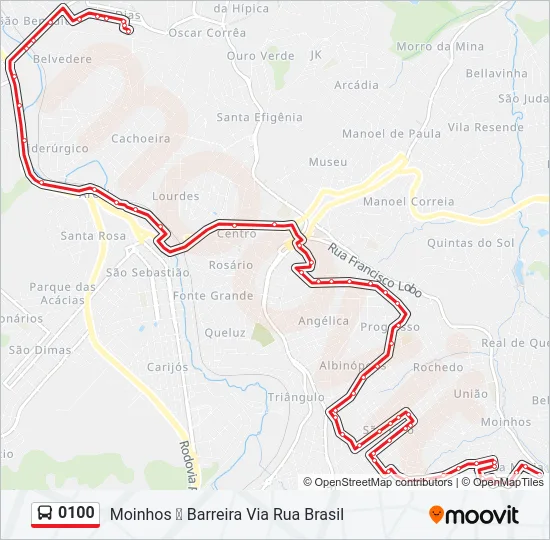 0100 Bus Line Map