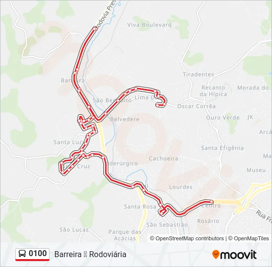 0100 Bus Line Map