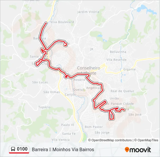 0100 Bus Line Map