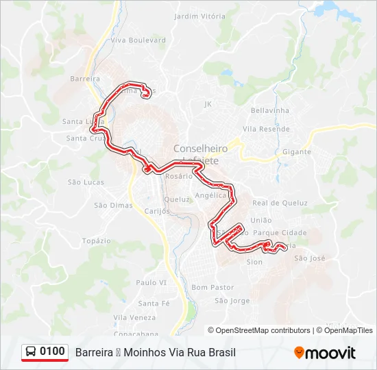 0100 Bus Line Map