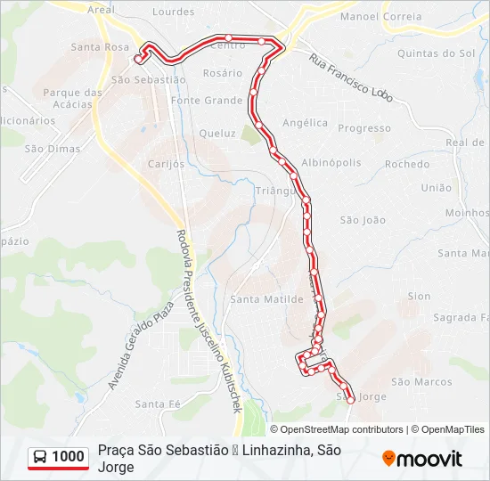1000 Bus Line Map