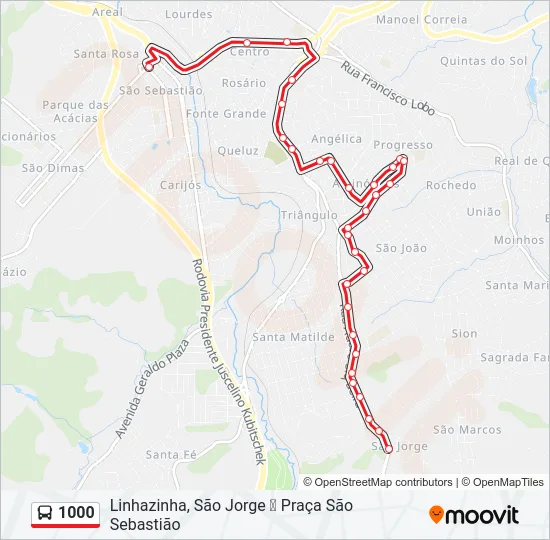 1000 Bus Line Map