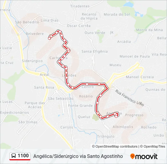 1100 Bus Line Map