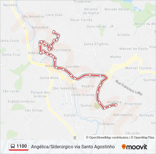 1100 Bus Line Map