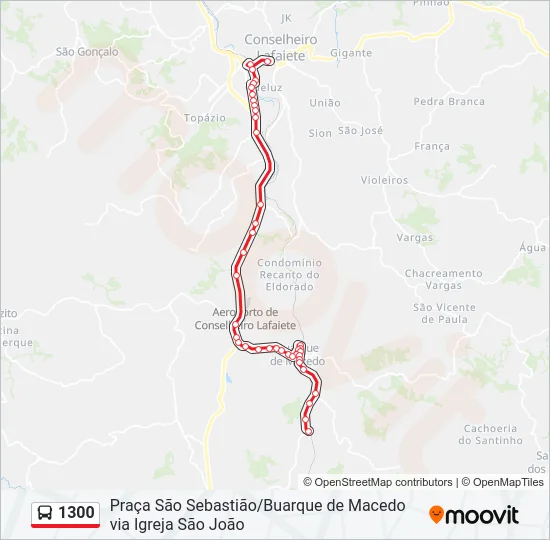 1300 Bus Line Map