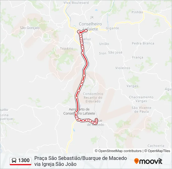 1300 Bus Line Map