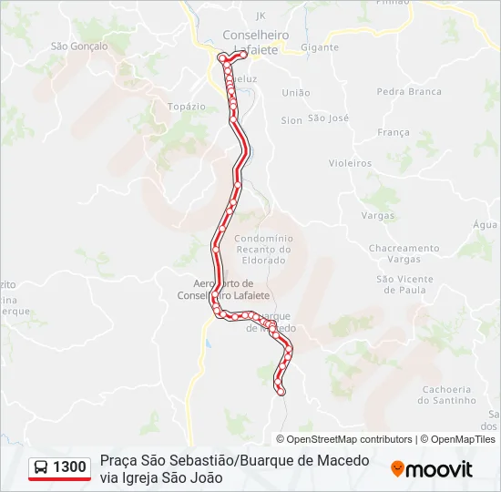 1300 Bus Line Map