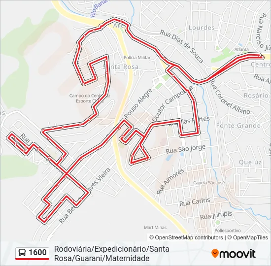 1600 Bus Line Map