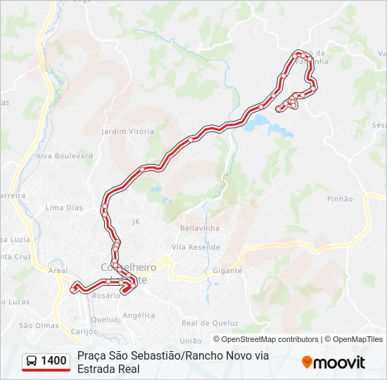 1400 Bus Line Map