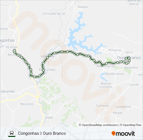 Mapa da linha COMÉRCIO 3014 de ônibus