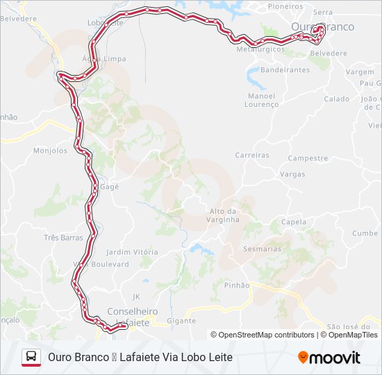 Mapa da linha ROTA REAL 3585 de ônibus