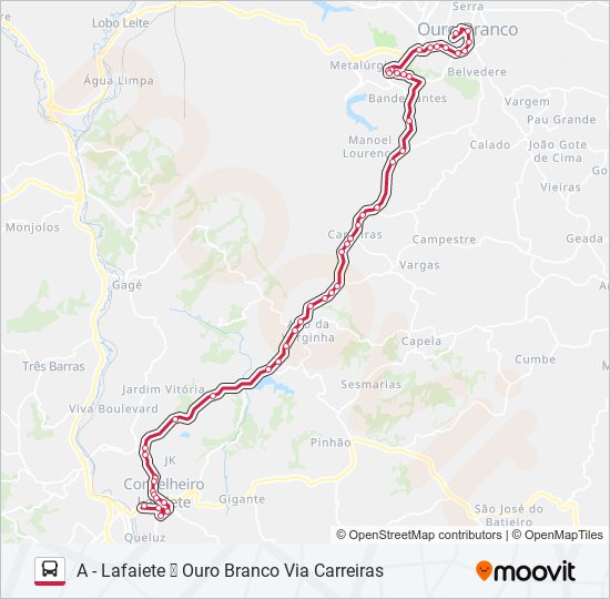 Mapa da linha ROTA REAL 3585 de ônibus