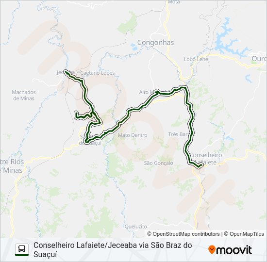 Mapa da linha COMÉRCIO 3734A de ônibus