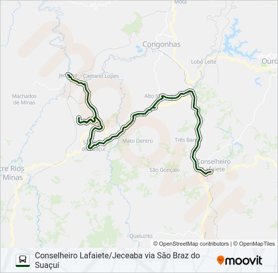 Mapa da linha COMÉRCIO 3734A de ônibus