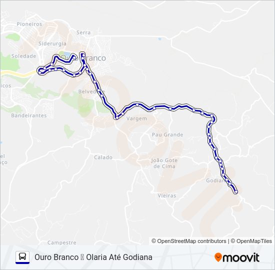 Mapa da linha OLARIA de ônibus