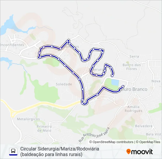 BALDEIO LINHAS RURAIS Bus Line Map