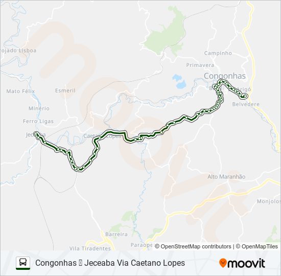 Mapa da linha SANDRA 1090.2 de ônibus