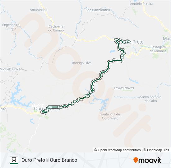 Mapa da linha 4041 de ônibus