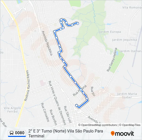 0080 Bus Line Map