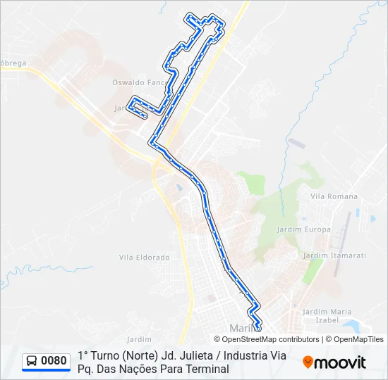 0080 Bus Line Map