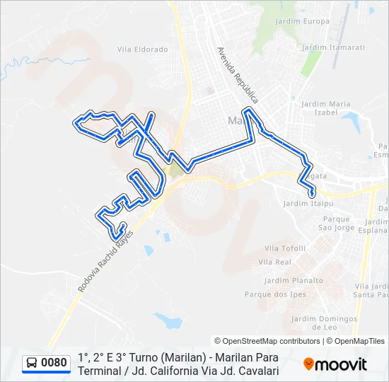 0080 Bus Line Map