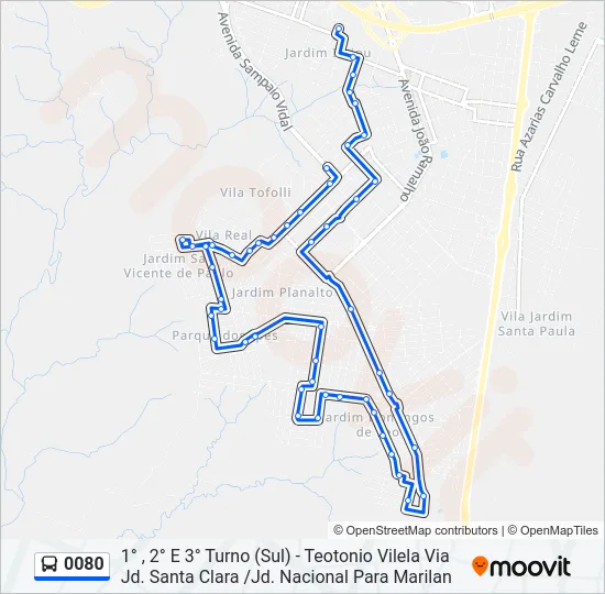 0080 Bus Line Map