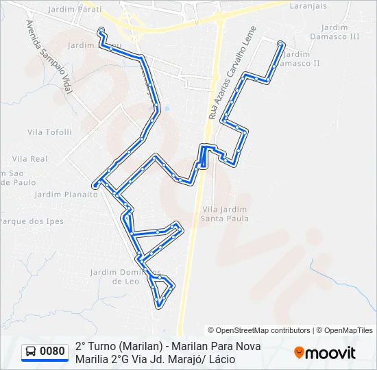 0080 Bus Line Map