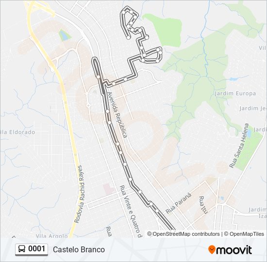 0001 bus Line Map