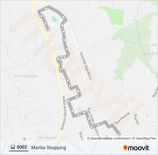 0002 bus Line Map