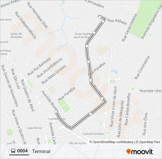 0004 bus Line Map