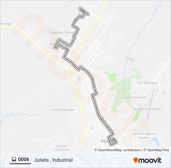 0006 bus Line Map