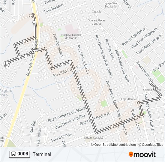 0008 bus Line Map