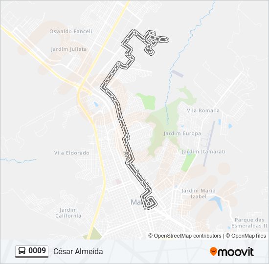 0009 bus Line Map