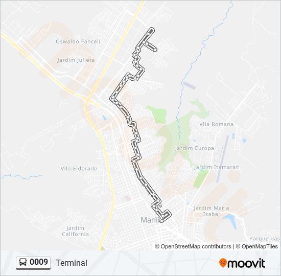 0009 bus Line Map