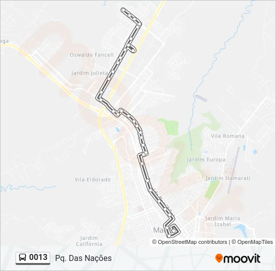 0013 Bus Line Map