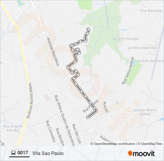 Mapa de 0017 de autobús