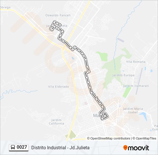 Mapa de 0027 de autobús