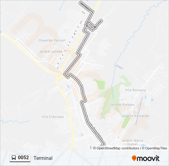 0052 bus Line Map