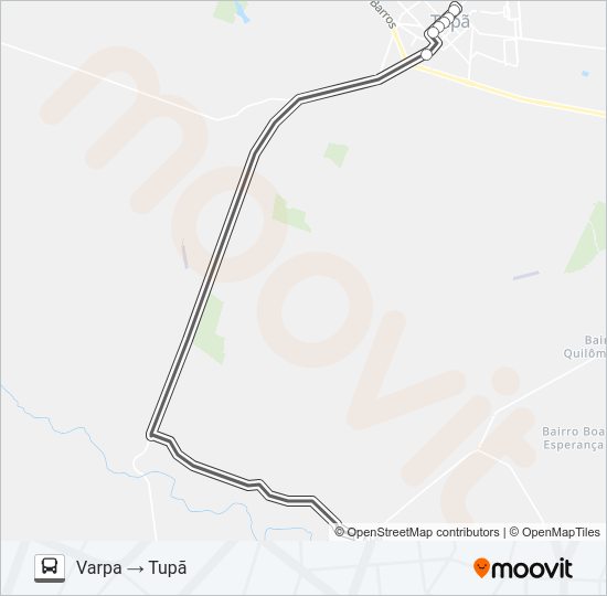 Mapa da linha DISTRITOS de ônibus
