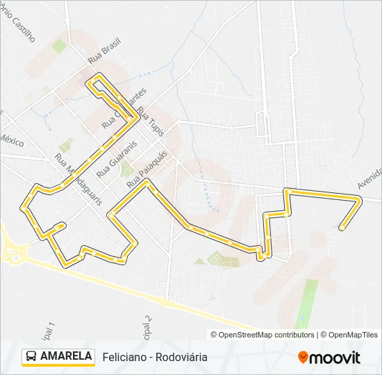 AMARELA Bus Line Map