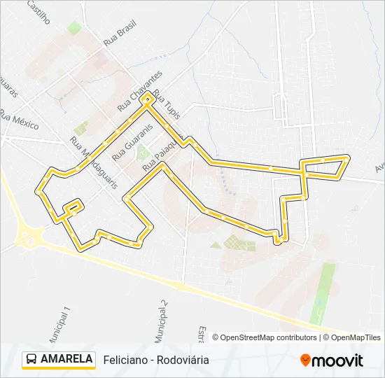 AMARELA Bus Line Map