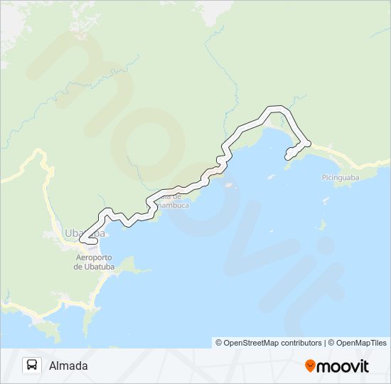 Mapa da linha 16 ALMADA de ônibus